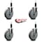 Service Caster 6'' Gray Poly Wheel Swivel 1-1/8'' Expanding Stem Caster Set, 4PK SCC-EX20S614-PPUB-118-4 - alternate 2